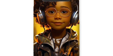 Little Boy Dino Dream Earphone: MelanatedMe Adventures by D'Sare Snap Phone Case - D'Sare 