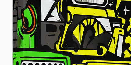Graffiti Green and Yellow Abstract: A Dive into Vibrant Urban Art Canvas by Prodigi