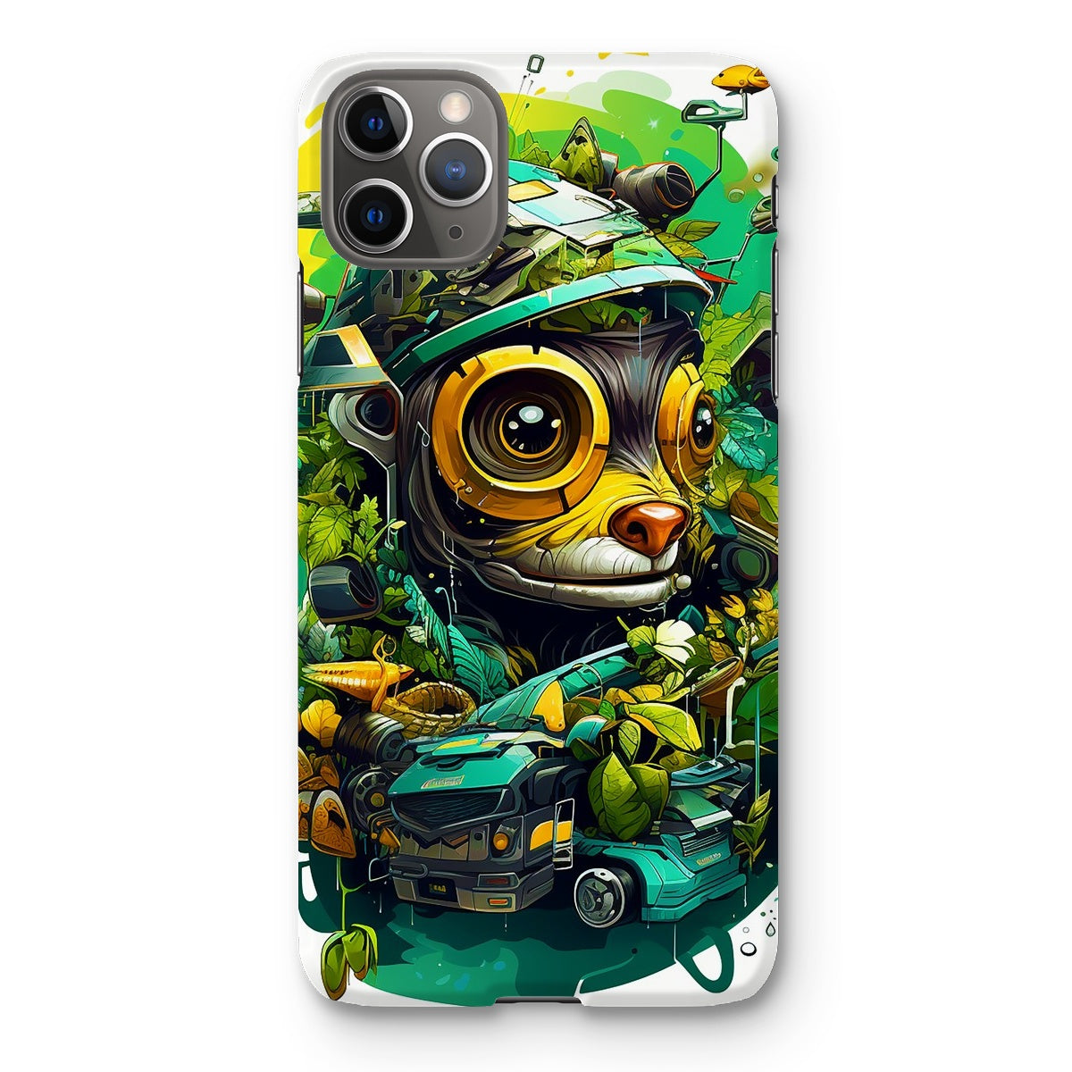 Nature's Resilience: Surreal Auto-Forest Artwork - Whimsical Raccoon and Greenery Infused Car  Snap Phone Case