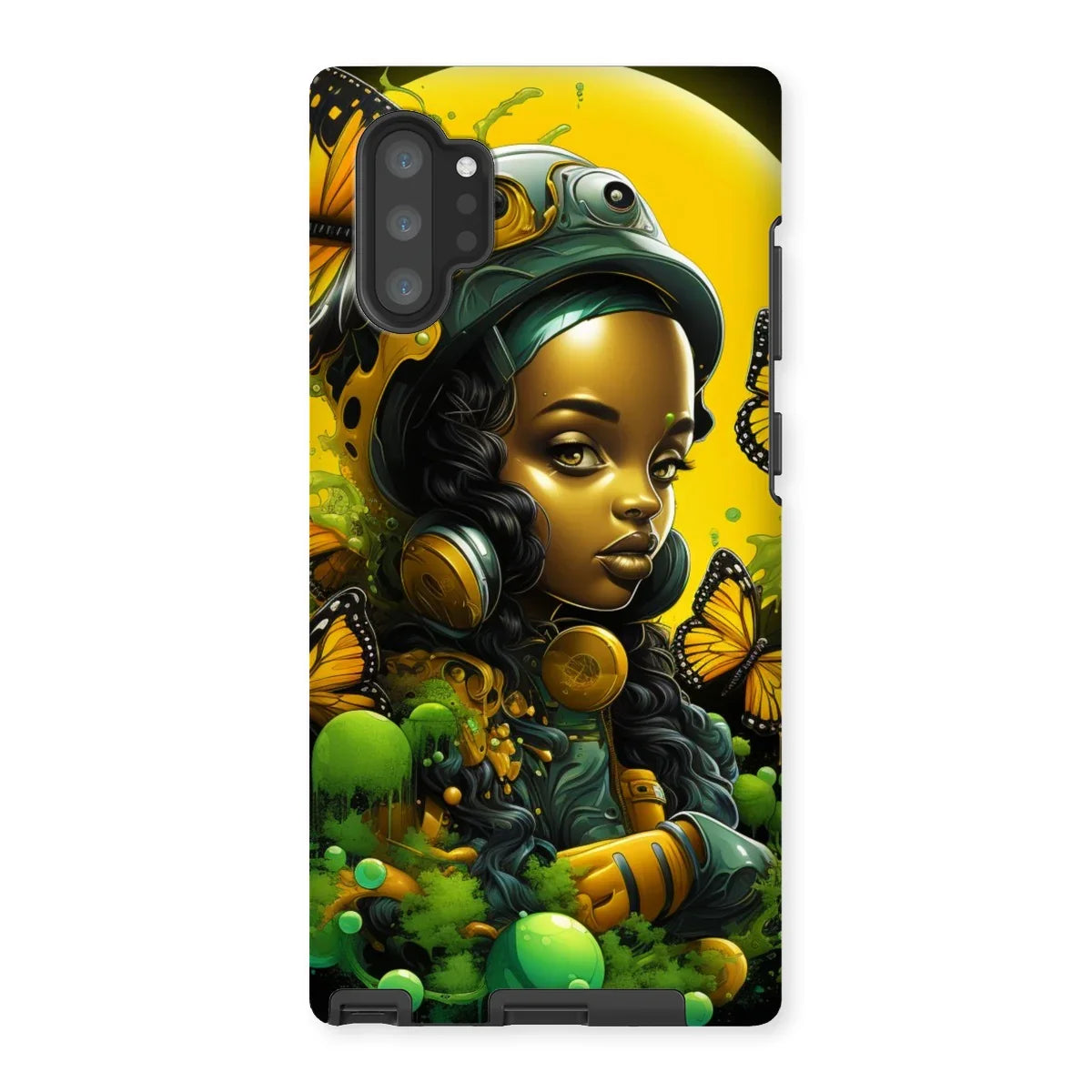 Monarch Butterfly Urban Fantasy Art Print - Afrofuturistic Girl with Butterflies Tough Phone Case - D'Sare