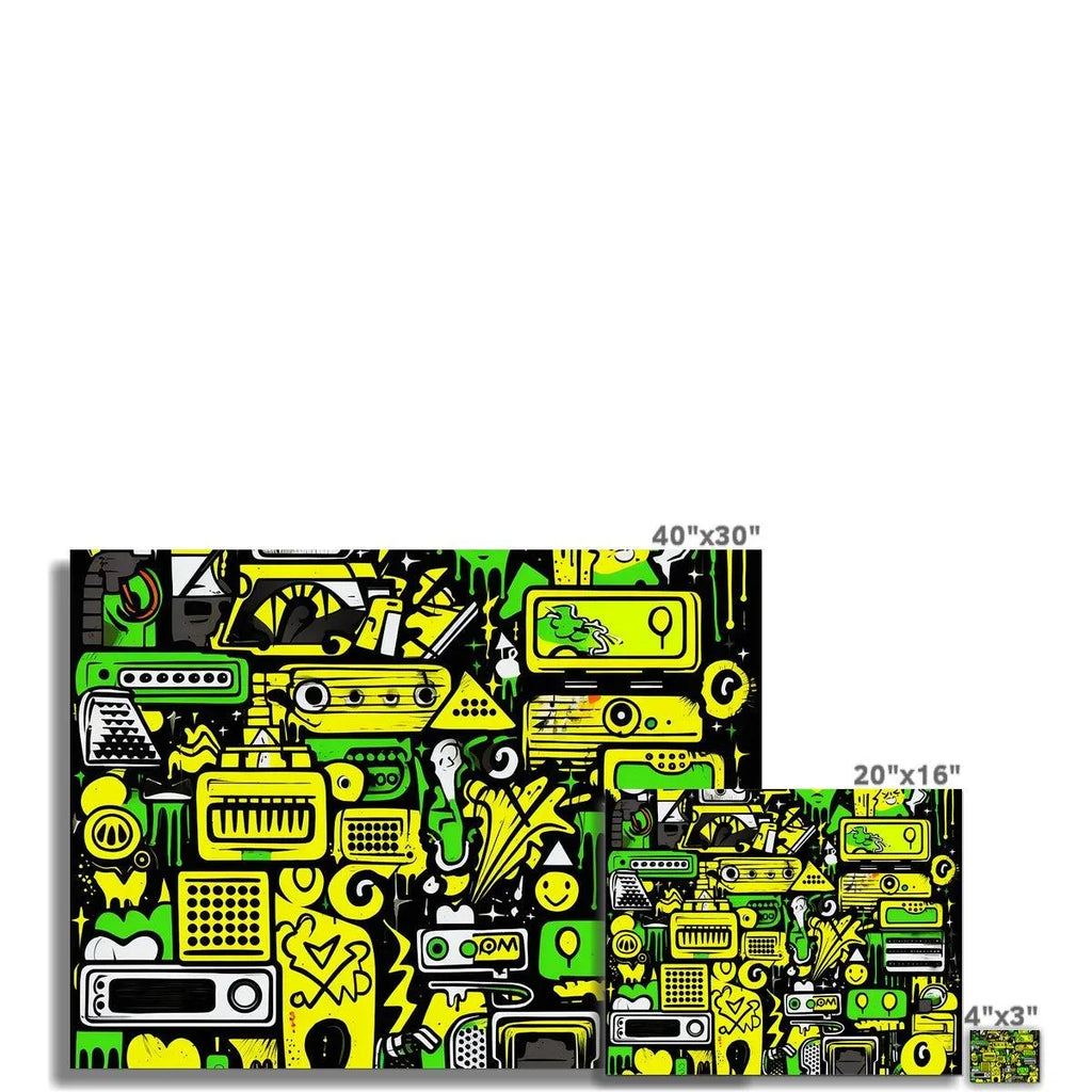 Graffiti Green and Yellow Abstract: A Dive into Vibrant Urban Art C-Type Print - D'Sare 