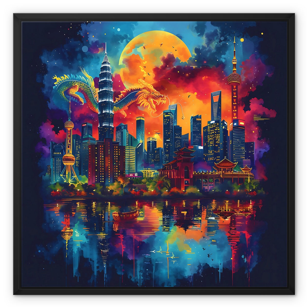 2024 Year Of The Dragon Celebration Framed Canvas