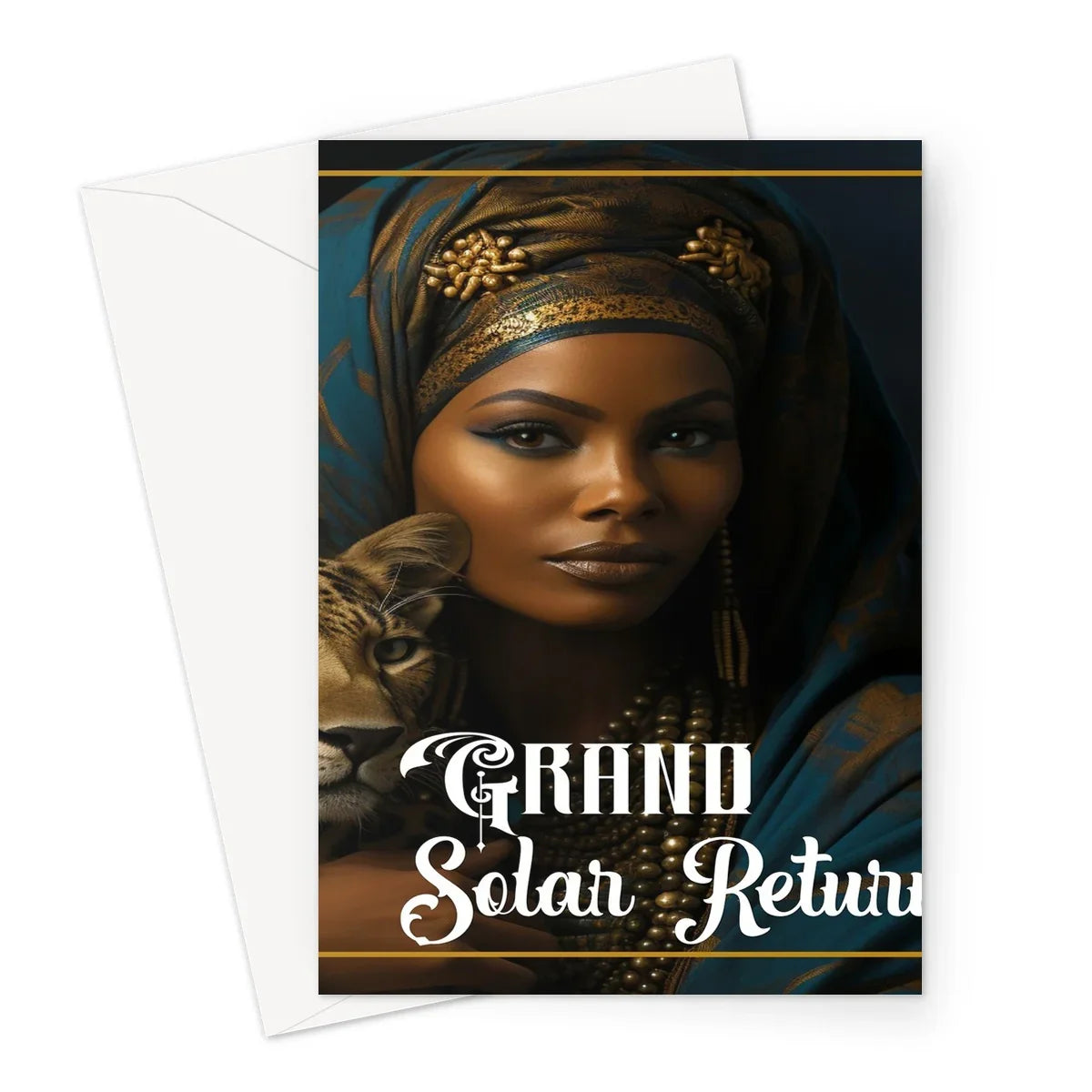 Grand Solar Return Leopard Luxe Lady Glamorous Empress  Greeting Card - D'Sare