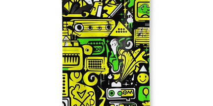 Graffiti Green and Yellow Abstract: A Dive into Vibrant Urban Art Towel by Prodigi