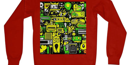 Graffiti Green and Yellow Abstract: A Dive into Vibrant Urban Art Crew Neck Sweatshirt by Prodigi