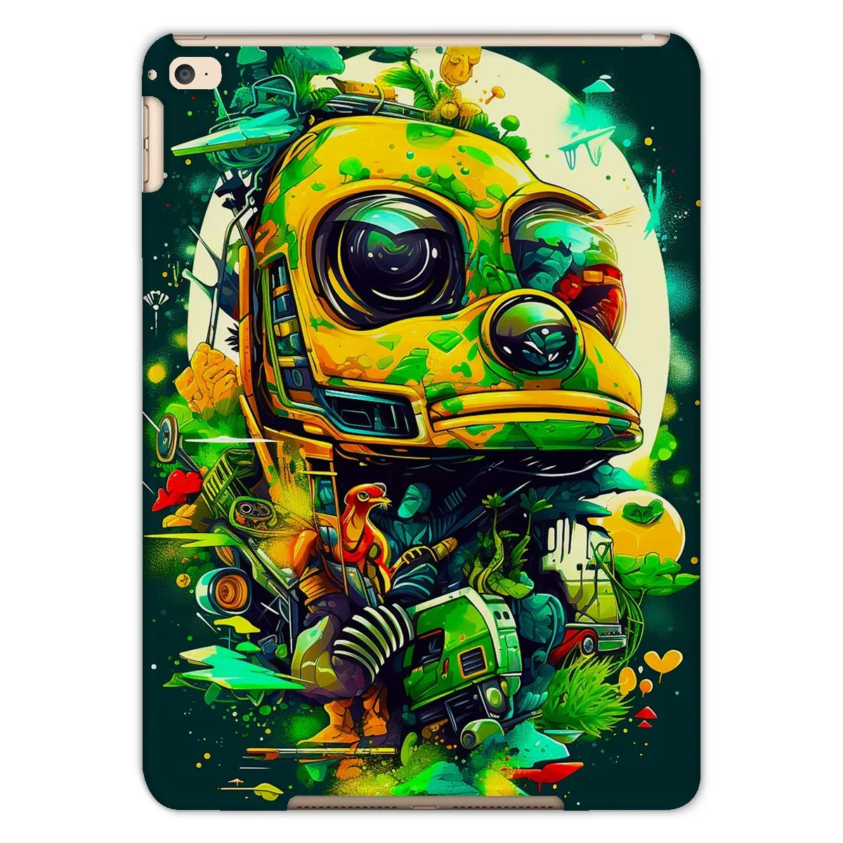 Mechanical Muse: Vibrant Graffiti Odyssey in Surreal Auto Wonderland Tablet Cases by D'Sare