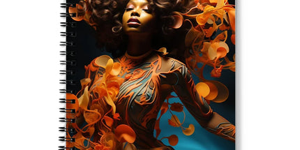 Orange Flower Goddess Blue Notebook by Prodigi