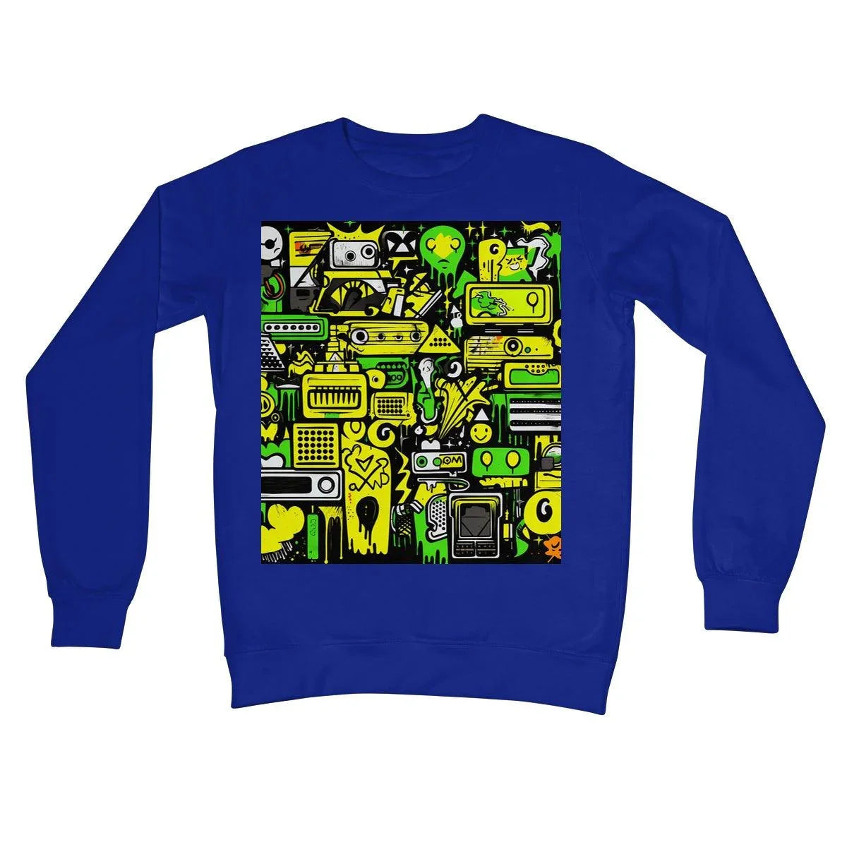 Graffiti Green and Yellow Abstract: A Dive into Vibrant Urban Art Crew Neck Sweatshirt by Prodigi