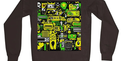 Graffiti Green and Yellow Abstract: A Dive into Vibrant Urban Art Crew Neck Sweatshirt by Prodigi