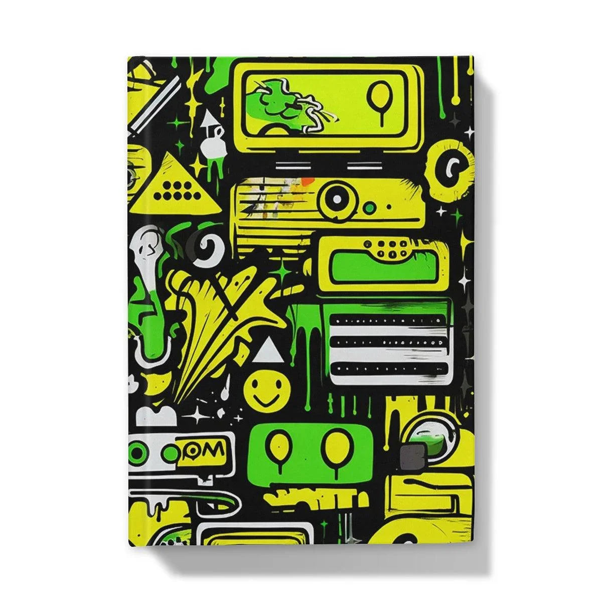 Graffiti Green and Yellow Abstract: A Dive into Vibrant Urban Art Hardback Journal - D'Sare 