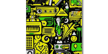 Graffiti Green and Yellow Abstract: A Dive into Vibrant Urban Art Eco Canvas by Prodigi