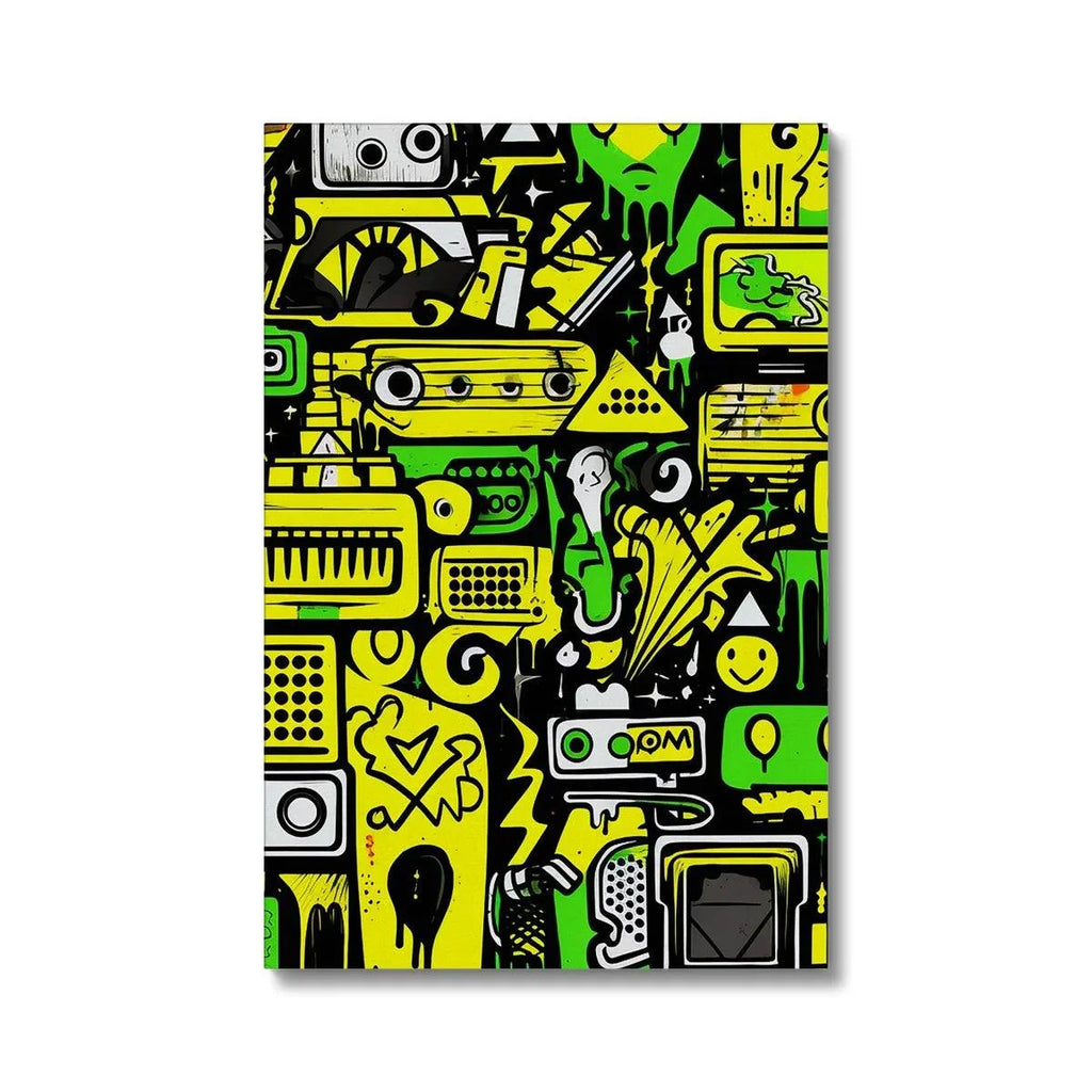 Graffiti Green and Yellow Abstract: A Dive into Vibrant Urban Art Eco Canvas - D'Sare 