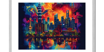 2024 Year Of The Dragon Celebration Antique Framed & Mounted Print - D'Sare