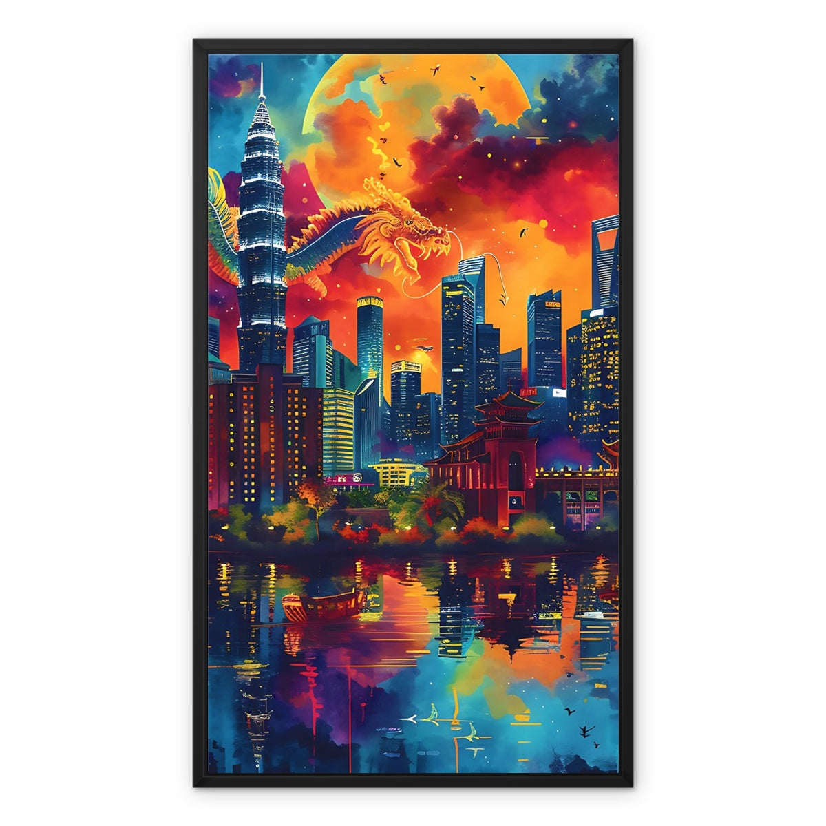 2024 Year Of The Dragon Celebration Framed Canvas