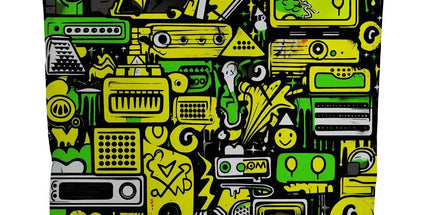 Graffiti Green and Yellow Abstract: A Dive into Vibrant Urban Art Canvas Tote Bag by Prodigi