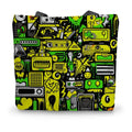 Graffiti Green and Yellow Abstract: A Dive into Vibrant Urban Art Canvas Tote Bag by Prodigi