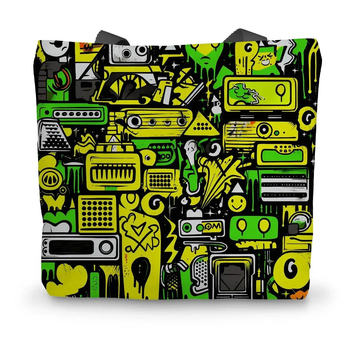 Graffiti Green and Yellow Abstract: A Dive into Vibrant Urban Art Canvas Tote Bag by Prodigi