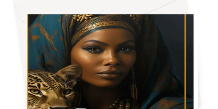 Grand Solar Return Leopard Luxe Lady Glamorous Empress  Greeting Card - D'Sare