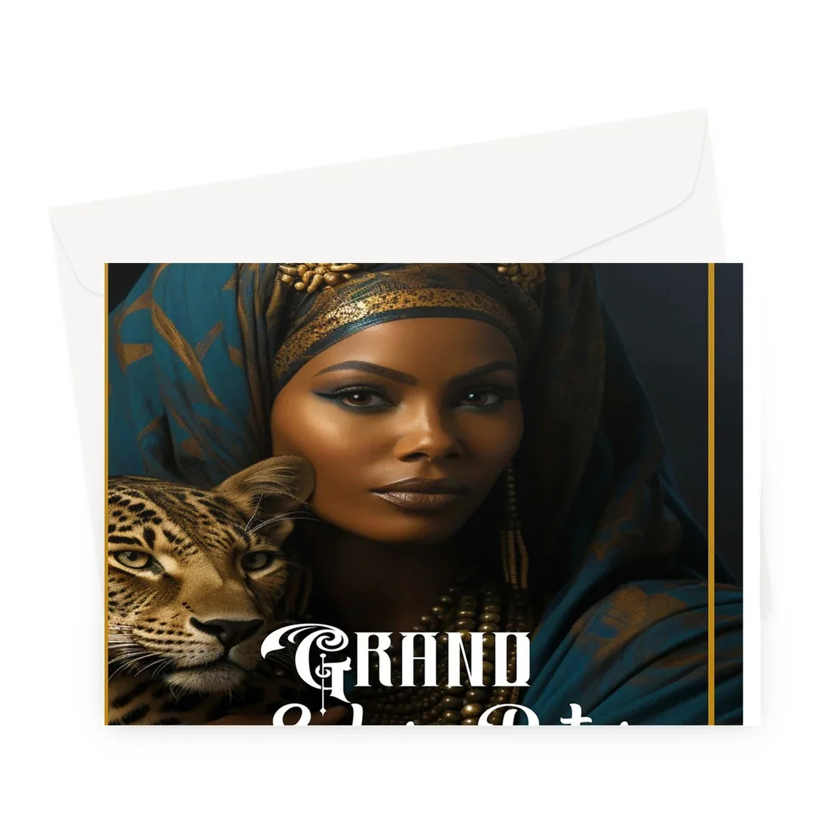 Grand Solar Return Leopard Luxe Lady Glamorous Empress  Greeting Card - D'Sare