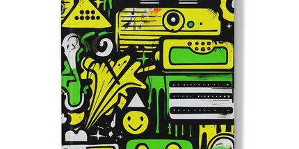 Graffiti Green and Yellow Abstract: A Dive into Vibrant Urban Art Hardback Journal by Prodigi