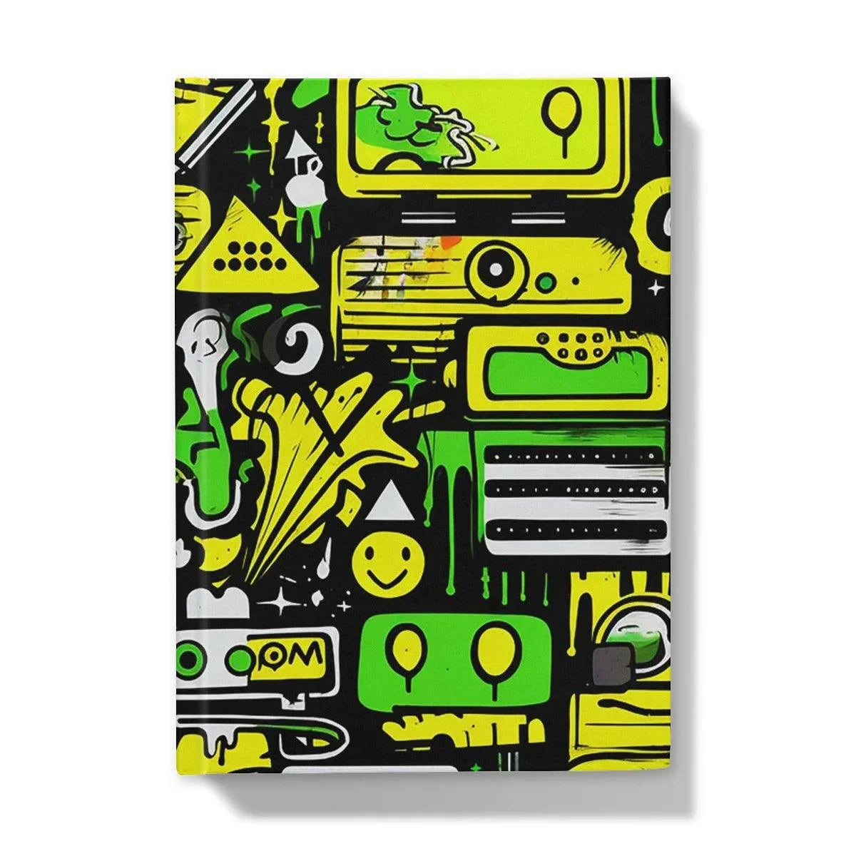 Graffiti Green and Yellow Abstract: A Dive into Vibrant Urban Art Hardback Journal - D'Sare 
