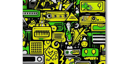 Graffiti Green and Yellow Abstract: A Dive into Vibrant Urban Art Canvas by Prodigi