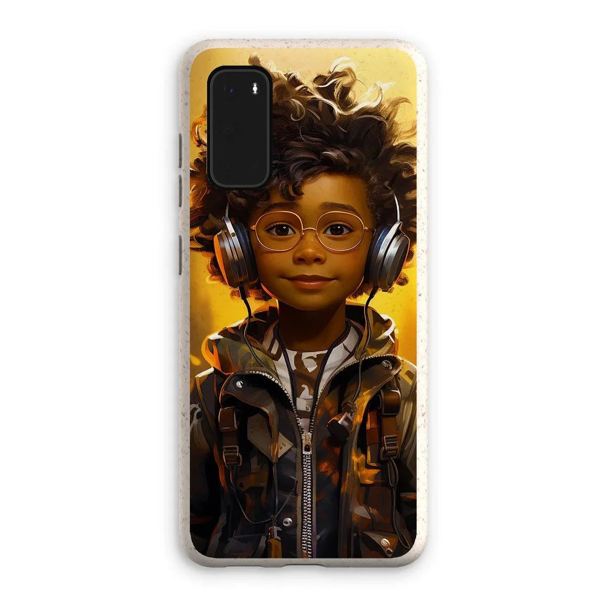 Little Boy Dino Dream Earphone: MelanatedMe Adventures by D'Sare Eco Phone Case - D'Sare 