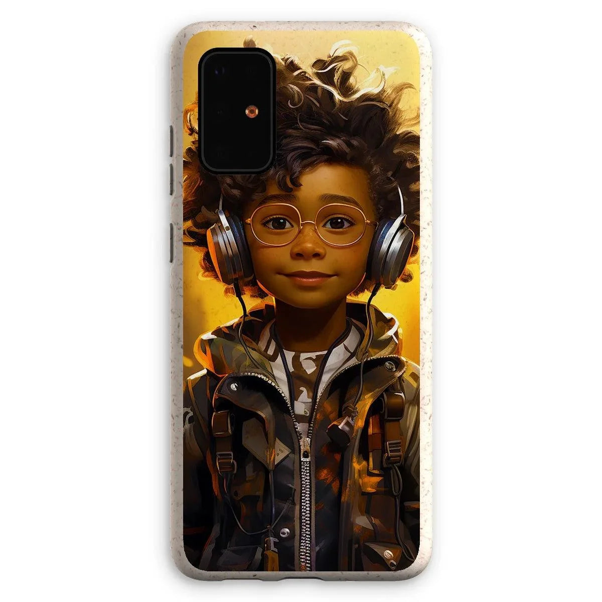 Little Boy Dino Dream Earphone: MelanatedMe Adventures by D'Sare Eco Phone Case - D'Sare 