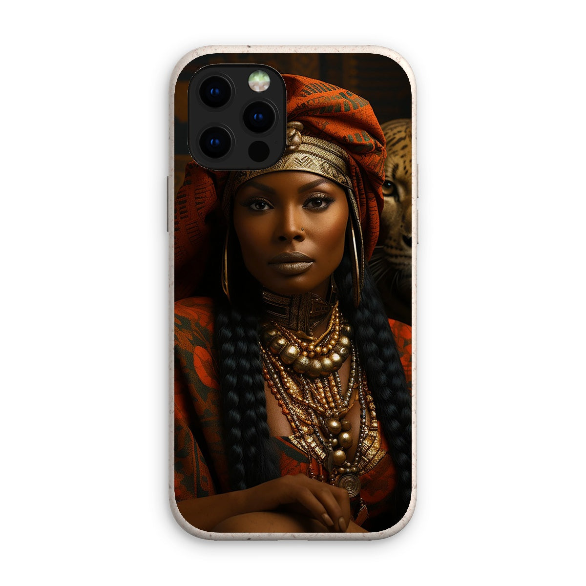 Empress Ebony Leopard Luxe MelanatedME Eco Phone Case - D'Sare