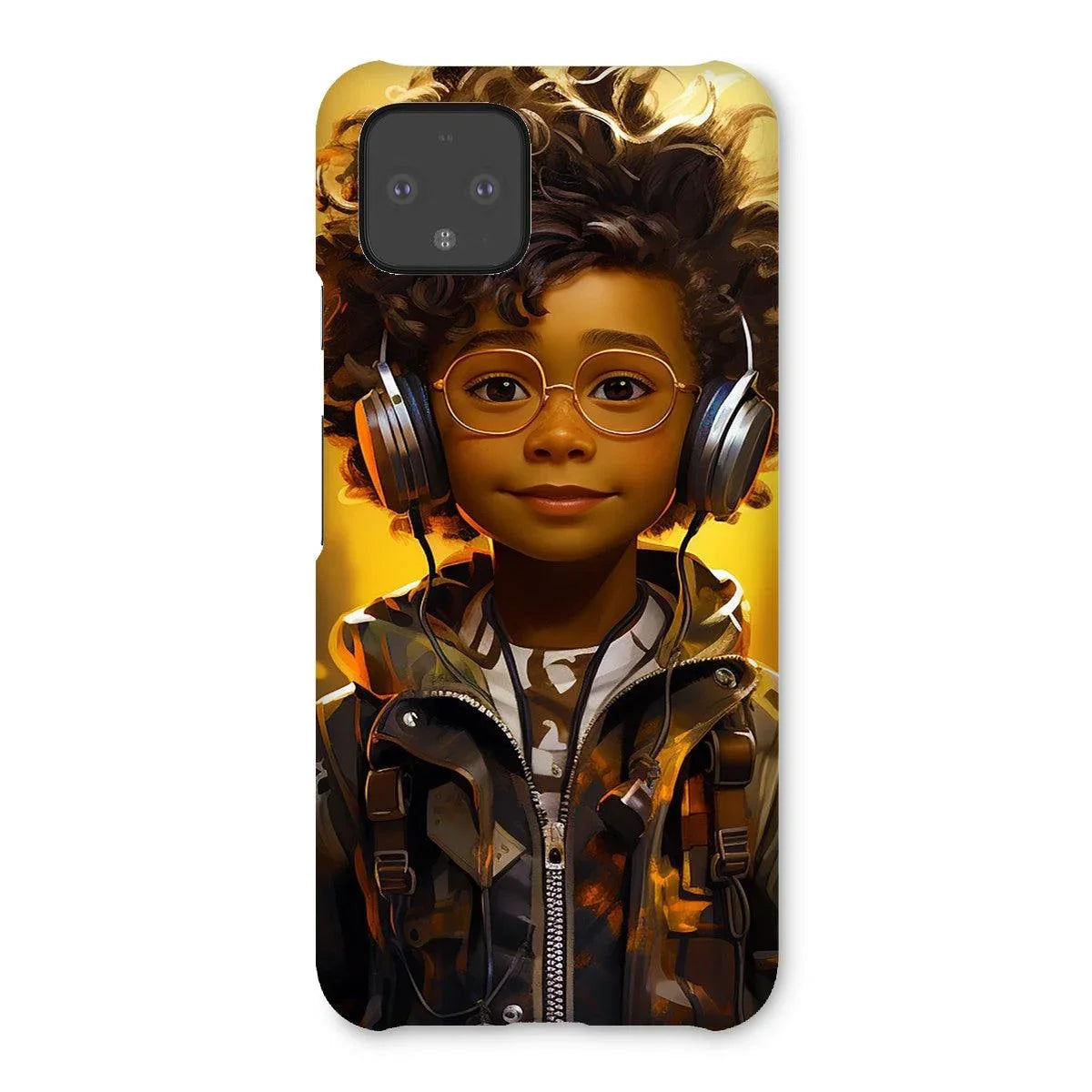 Little Boy Dino Dream Earphone: MelanatedMe Adventures by D'Sare Snap Phone Case - D'Sare 