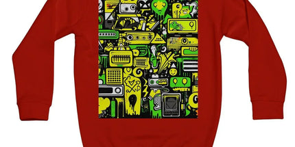 Graffiti Green and Yellow Abstract: A Dive into Vibrant Urban Art Kids Sweatshirt by Prodigi