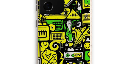 Graffiti Green and Yellow Abstract: A Dive into Vibrant Urban Art Eco Phone Case - D'Sare 