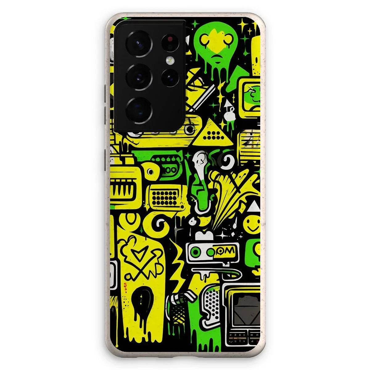 Graffiti Green and Yellow Abstract: A Dive into Vibrant Urban Art Eco Phone Case - D'Sare 