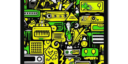Graffiti Green and Yellow Abstract: A Dive into Vibrant Urban Art Budget Framed Poster by Prodigi
