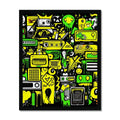 Graffiti Green and Yellow Abstract: A Dive into Vibrant Urban Art Budget Framed Poster by Prodigi