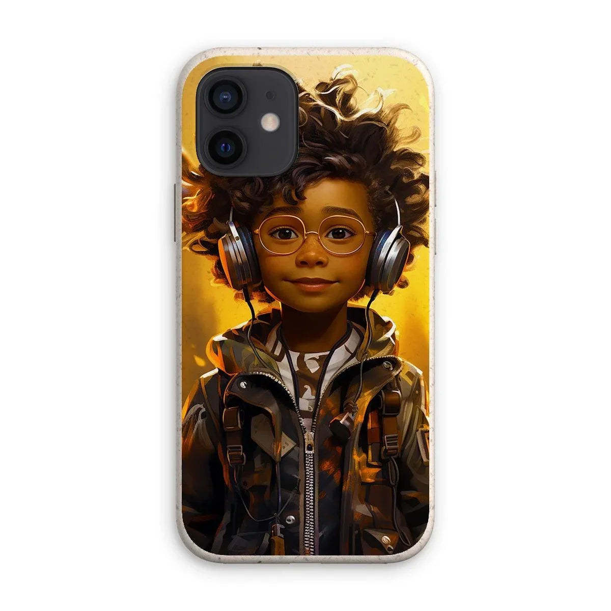 Little Boy Dino Dream Earphone: MelanatedMe Adventures by D'Sare Eco Phone Case - D'Sare 