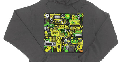 Graffiti Green and Yellow Abstract: A Dive into Vibrant Urban Art College Hoodie by Prodigi
