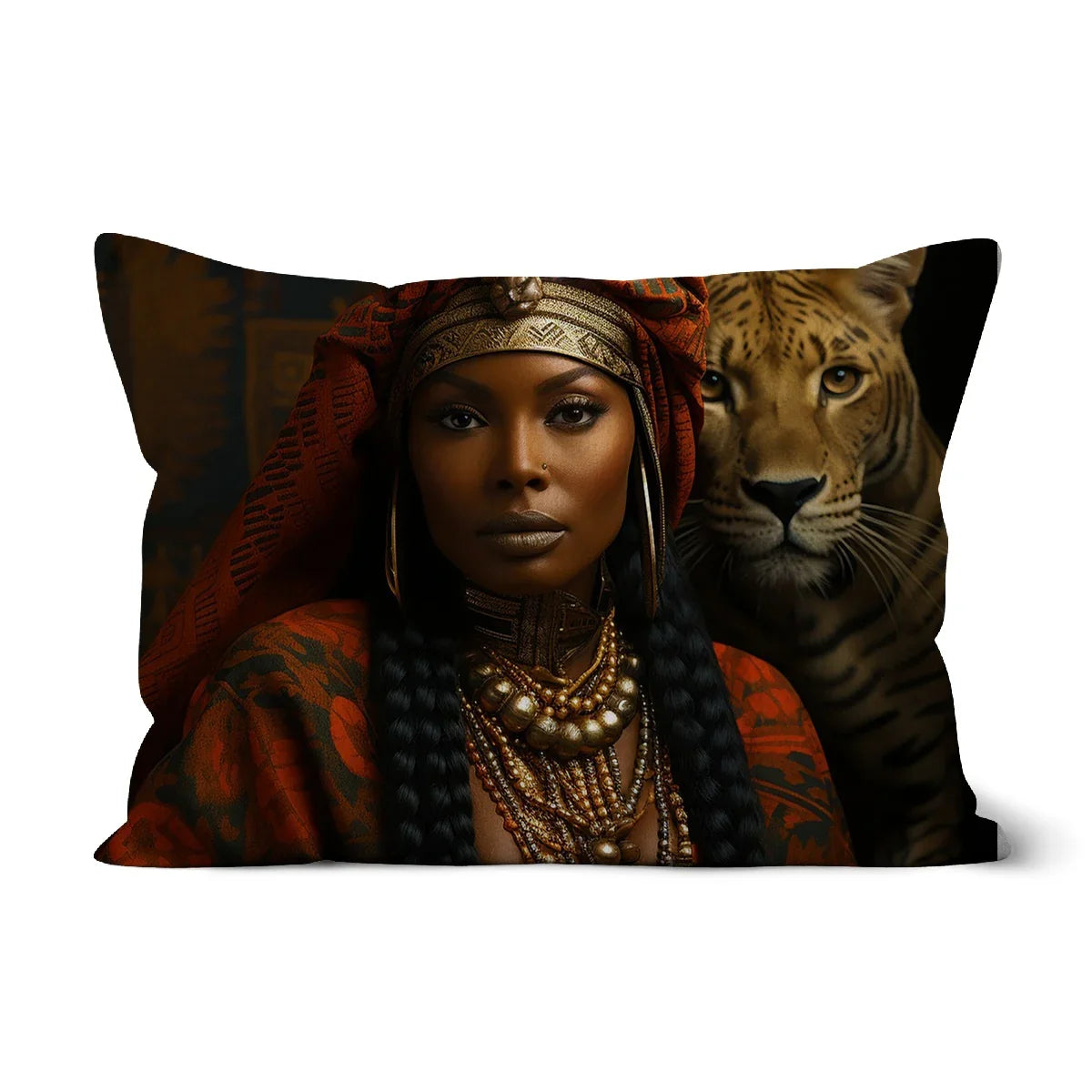 Empress Ebony Leopard Luxe MelanatedME Cushion - D'Sare