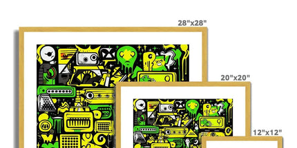 Graffiti Green and Yellow Abstract: A Dive into Vibrant Urban Art Antique Framed & Mounted Print by Prodigi
