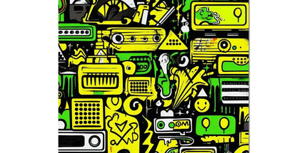 Graffiti Green and Yellow Abstract: A Dive into Vibrant Urban Art C-Type Print by Prodigi