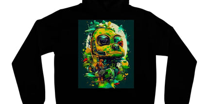 Mechanical Muse: Vibrant Graffiti Odyssey in Surreal Auto Wonderland Kids Hoodie by D'Sare