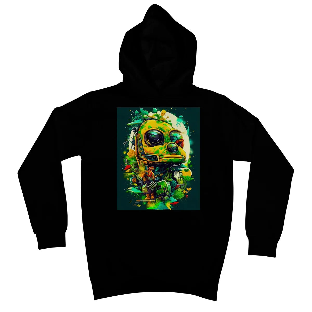Mechanical Muse: Vibrant Graffiti Odyssey in Surreal Auto Wonderland Kids Hoodie - D'Sare