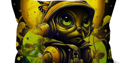 Lunar Explorer Pup | Intergalactic Canine Adventurer - Cosmic Voyage Sci-Fi Enthusiasts Cushion - D'Sare