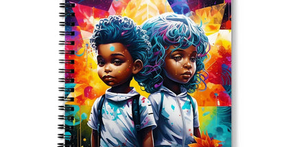 MelanatedMe Retro Galaxy Twins Notebook by Prodigi