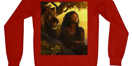 Empress Divine: The Black Feminine & Lion of Judah Legacy Crew Neck Sweatshirt - D'Sare 