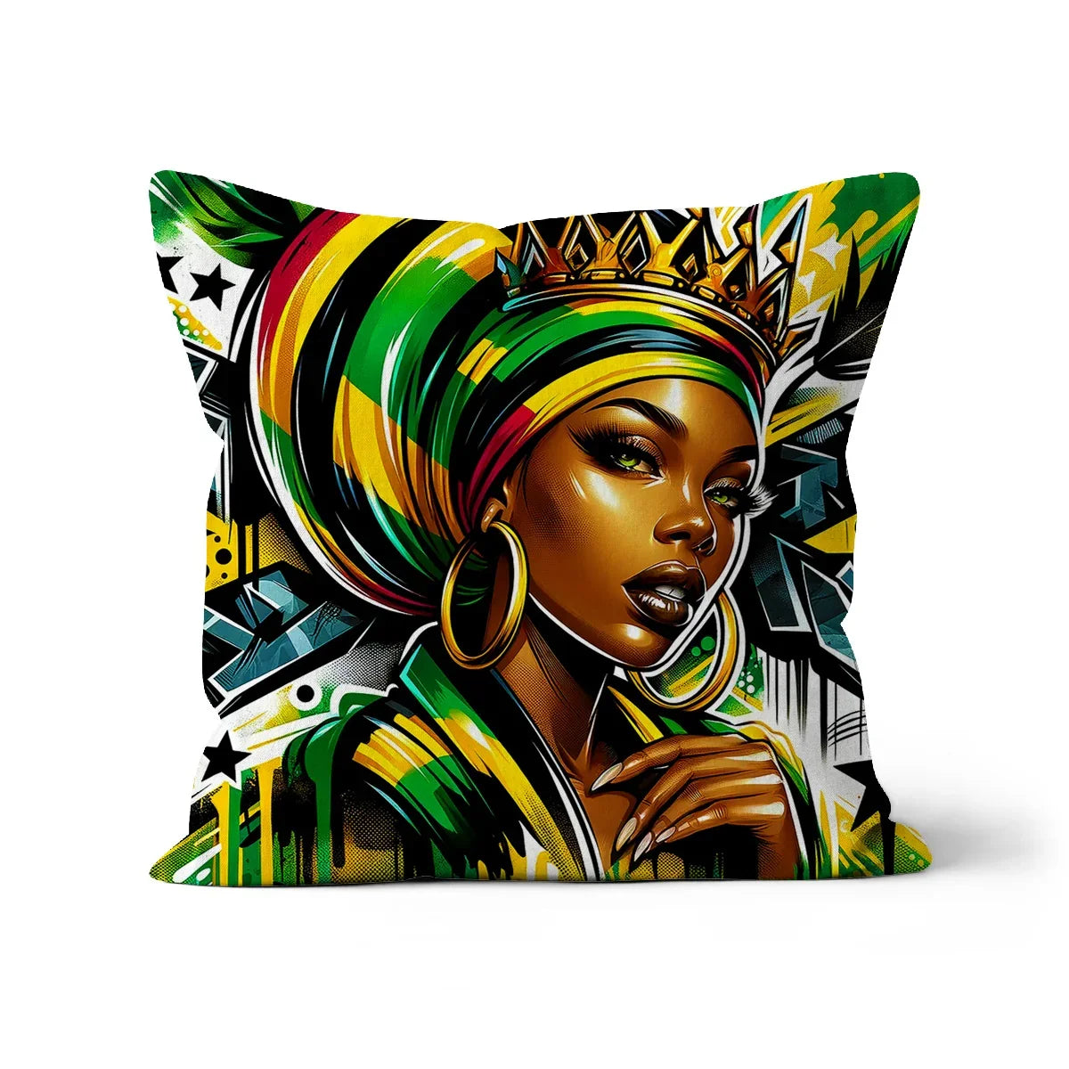 Gift For Her Rasta Queen Street Black Women Gift Cushion - D'Sare