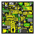 Graffiti Green and Yellow Abstract: A Dive into Vibrant Urban Art Framed Canvas by Prodigi