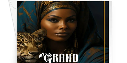Grand Solar Return Leopard Luxe Lady Glamorous Empress  Greeting Card - D'Sare