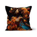 Orange Flower  Goddess Blue  Cushion - D'Sare