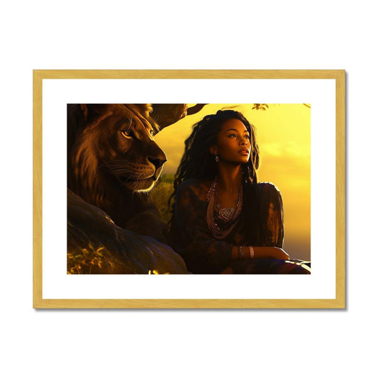 Empress Divine: The Black Feminine & Lion of Judah Legacy Antique Framed & Mounted Print - D'Sare 